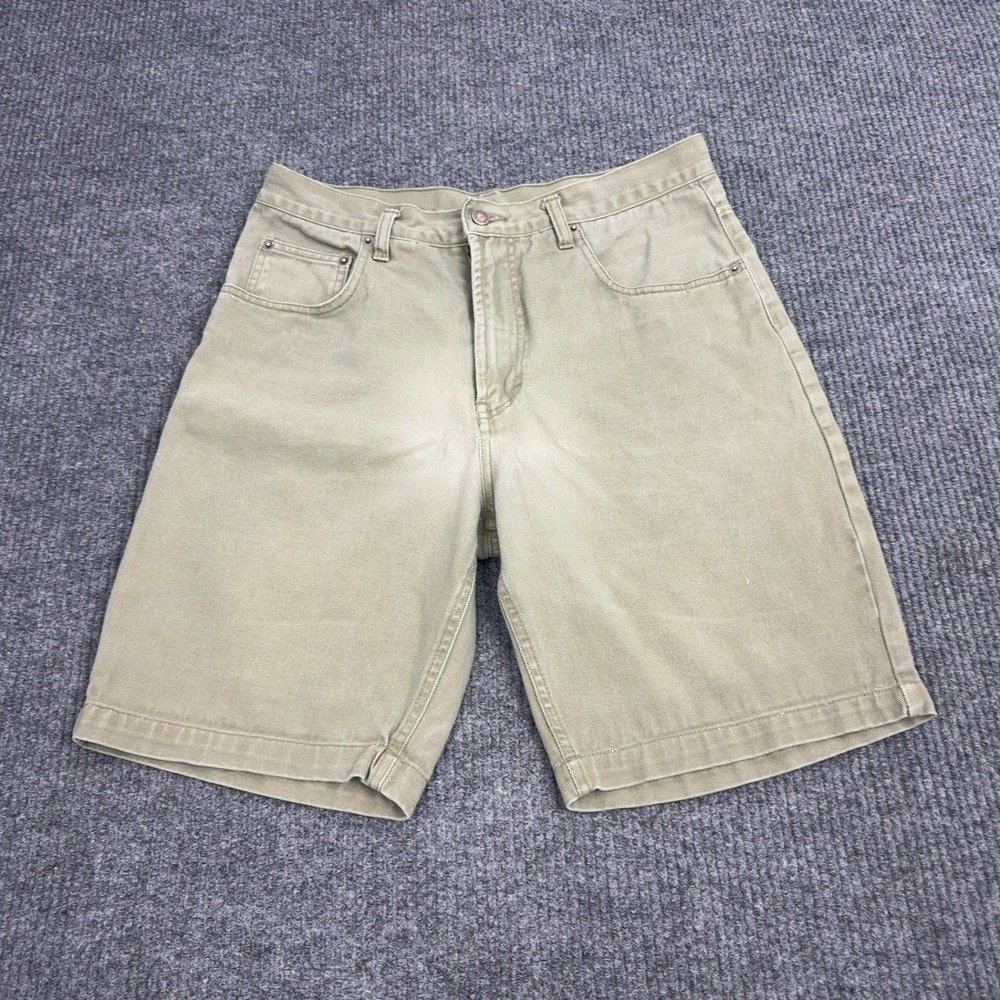 VTG Todays News Shorts Mens 34 Khaki Cotton Denim Twill High Rise Casual Skater